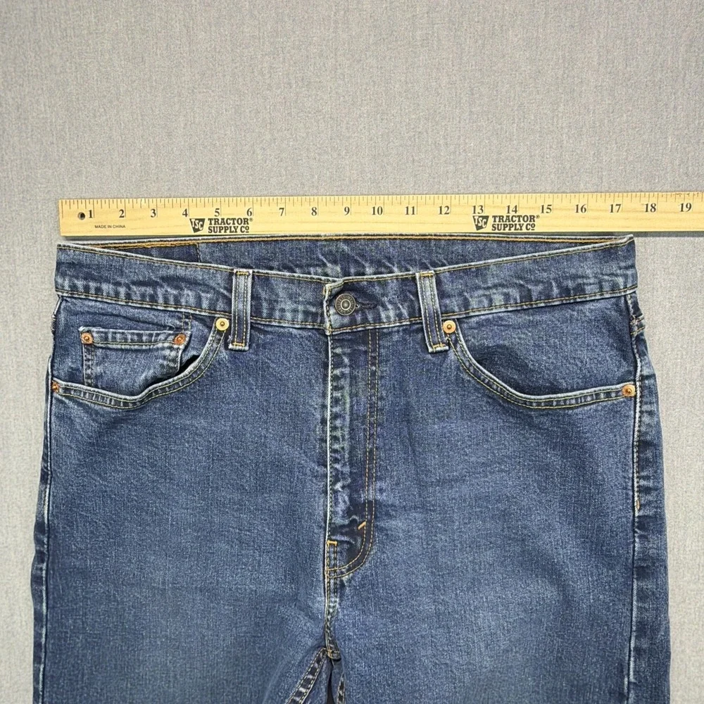 Levis 505 Jeans Mens 36x32 (Fits 34x30) Dark Blue‎ Denim Straight Leg